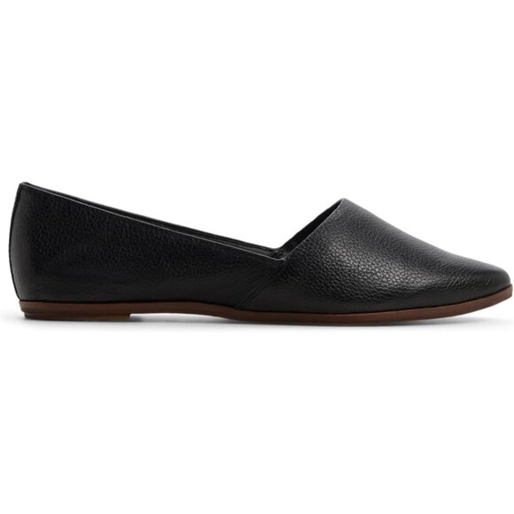ALDO Womens Black Leather Closed Rounded Toe Comfortable Blanchette Ballet Flat - Picture 2 of 6